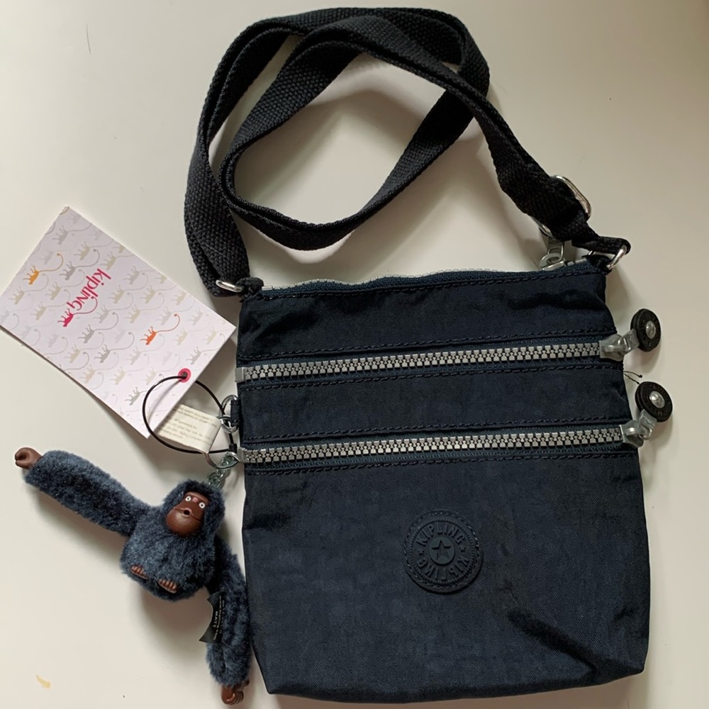 Alvar XS True Navy Dark Blue Kipling Crossbody Bag Travel Mini Monkey Key Chain
